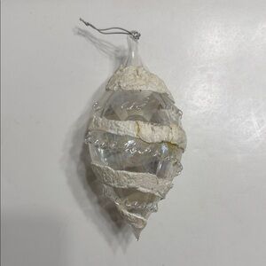 Elegant Glass Holiday Ornament with Cream Accents